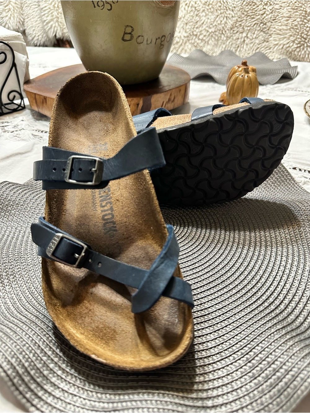 Birkenstock Kids Navy Double-Strap Sandals